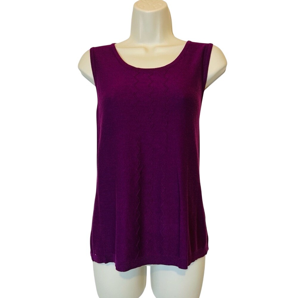 Cable & Gauge Camisole/Tank Knit, Sleeveless Women's Top, Magenta,‎ Size Large